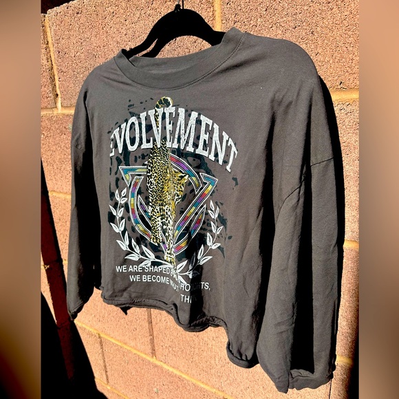 Women’s casual summer fun tops crochet HM size SP, stripe M tie top, LS crop top - Picture 12 of 15